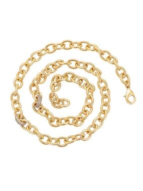 Chain Necklace with Zirconia | 14K Gold Plated Luxury Jewelry